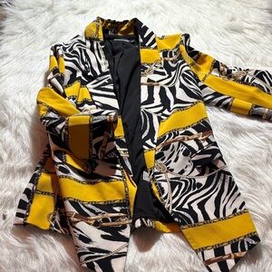 Vibrant Zebra Print Women's Blazer